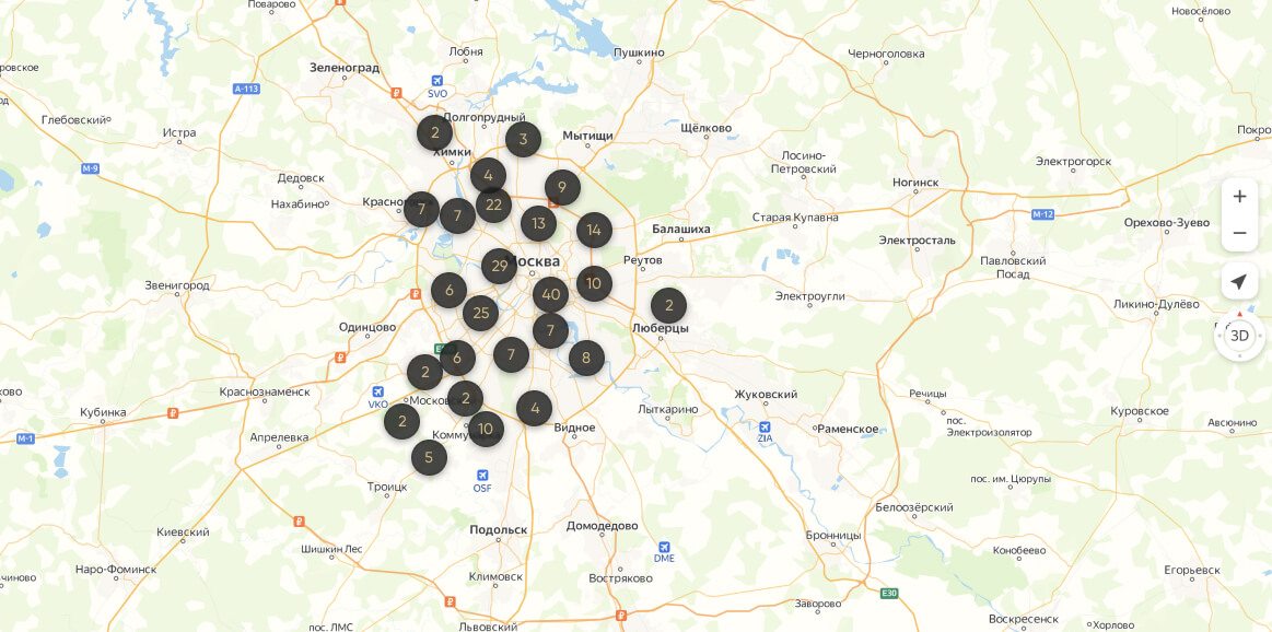 Карта довольных клиентов Domeo